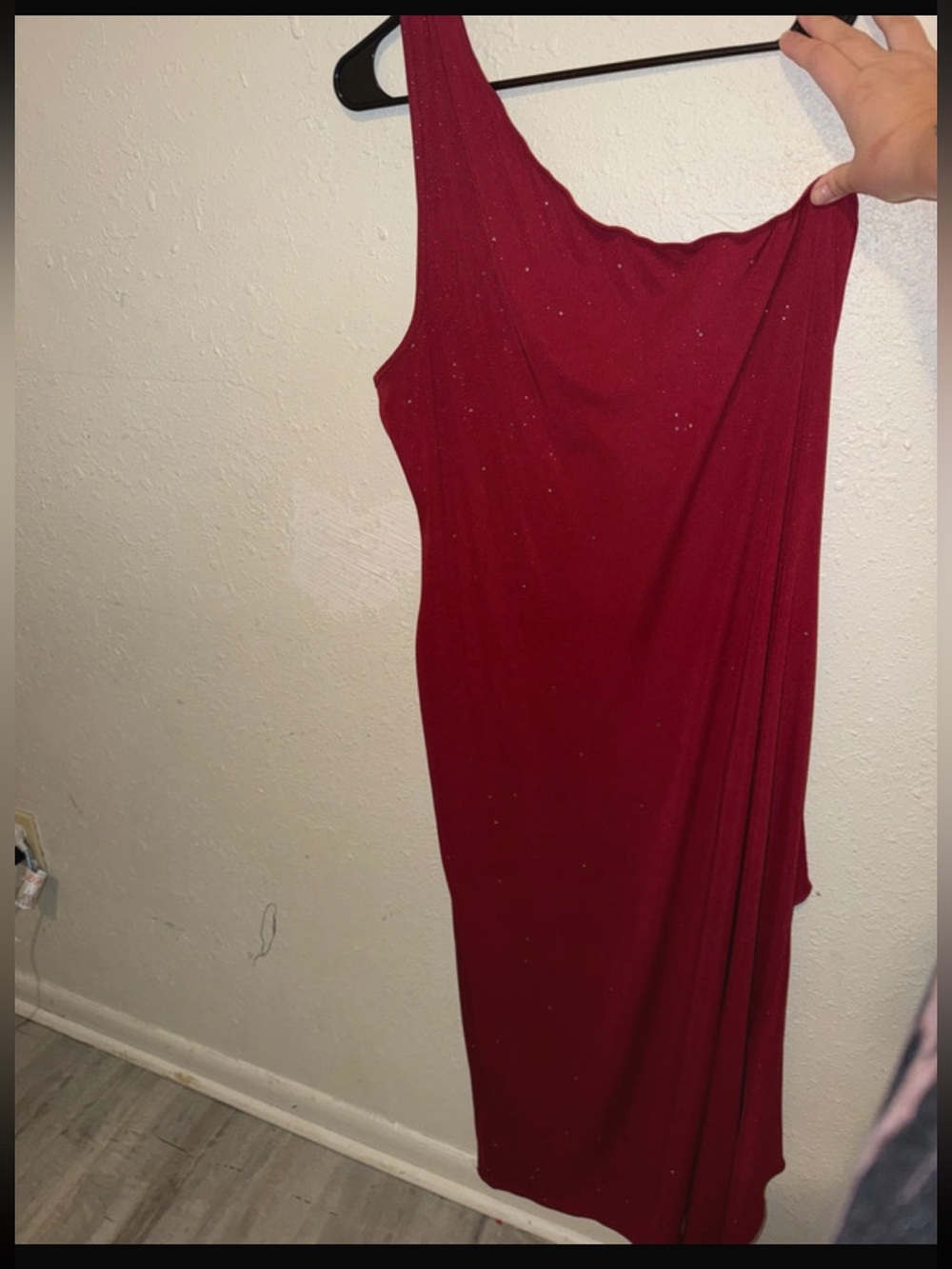 Elegant One-Shoulder Red Women's Dress